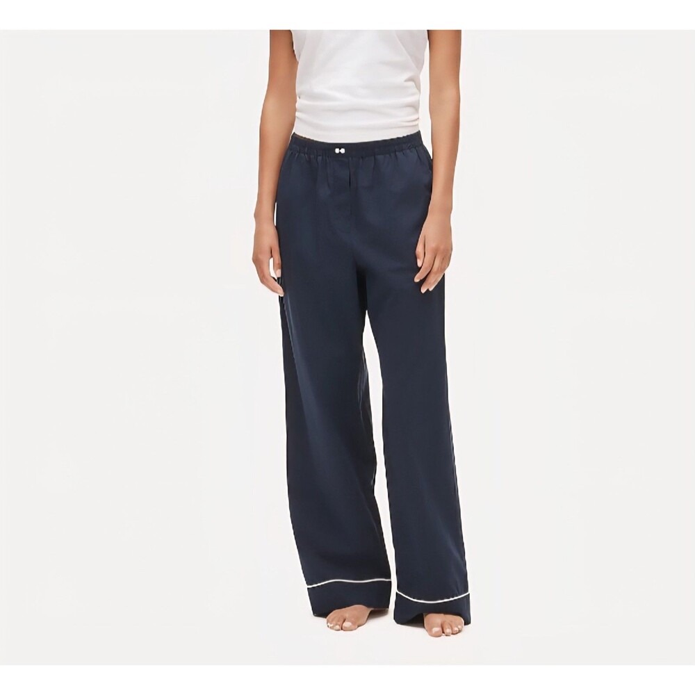 J. Crew Classic Pajama Pant in End-on-end Cotton Navy Blue CN216 Size M NWT